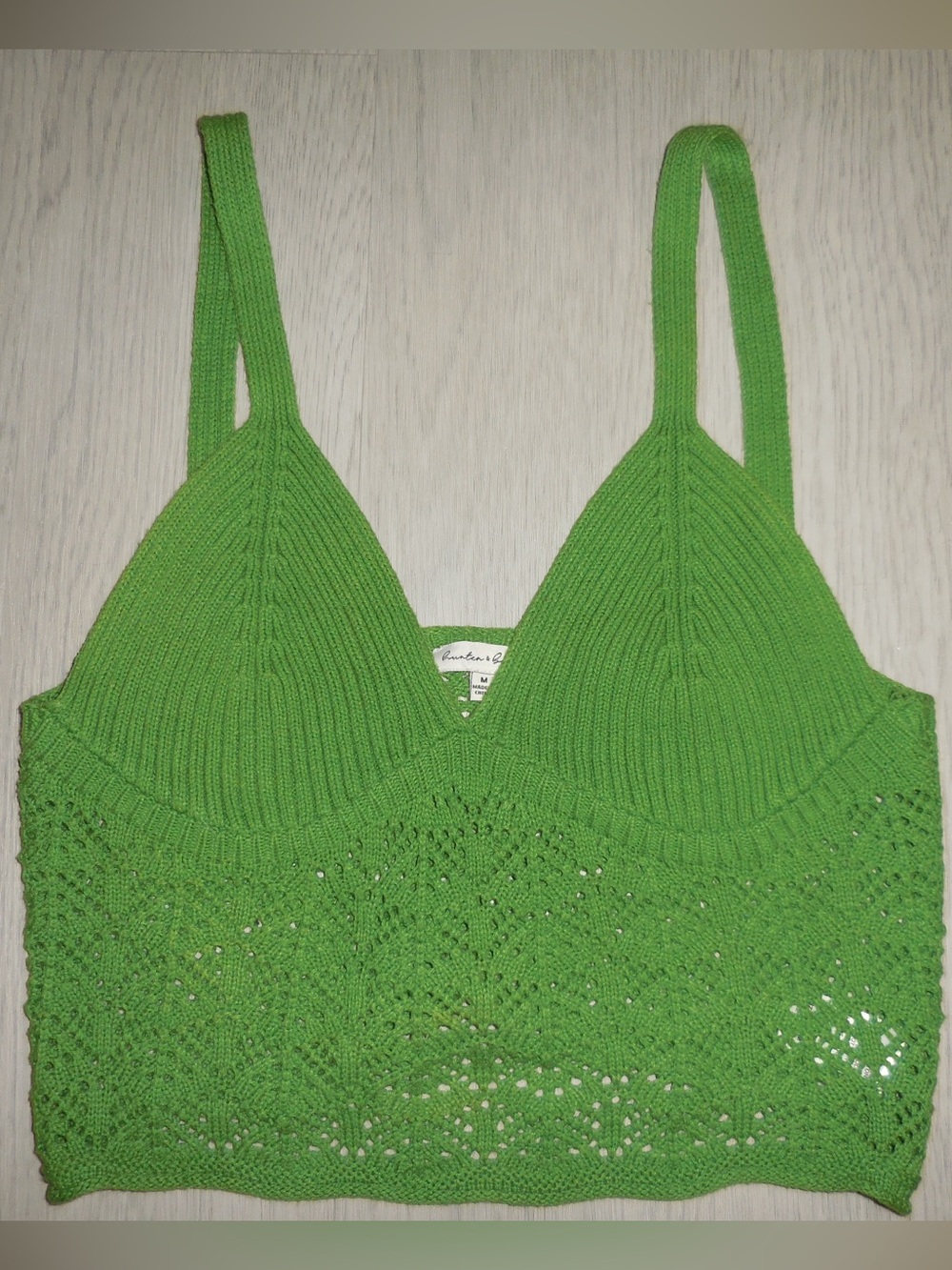 Hunter & Brown Green Knit Crop Top